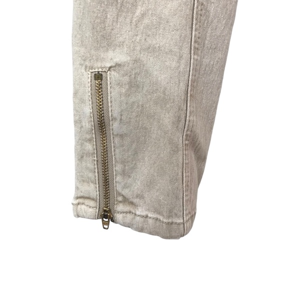 DG2 Diane Gilman size PXS Jeans Zipper ankle elastic at waist khaki tan beige - Picture 2 of 7